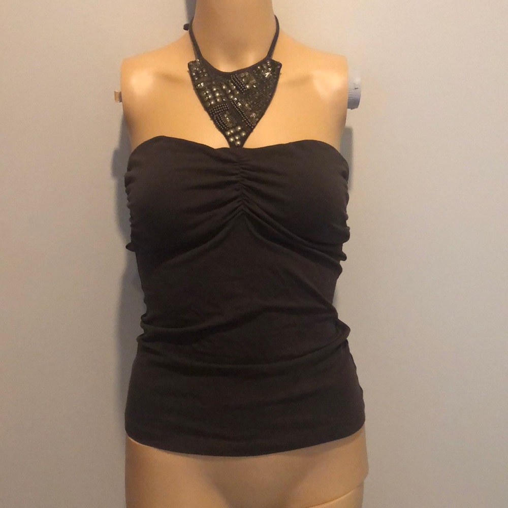 Brown halter top